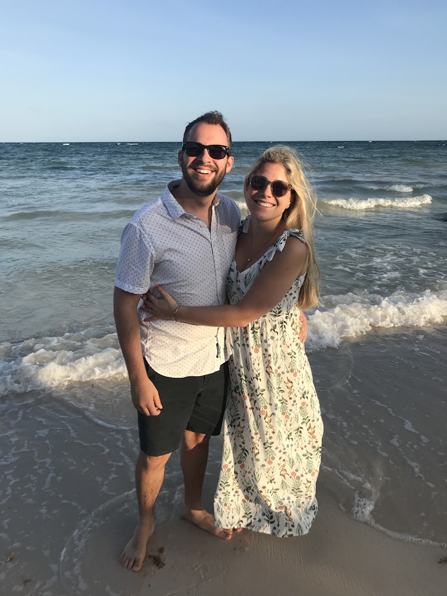 Lane and his wife at the beach